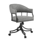 Tibet - Swivel Rolling Dining Chair - Matte Black / Vintage Gray