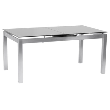 Ivan - Extension Dining Table Tempered Glass Top - Brushed / Gray