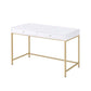 Ottey - Vanity Desk - White High Gloss & Gold Finish