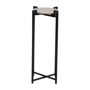 25" Marble Top Accent Table - Black