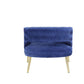 Aistil - Accent Chair - Blue Velvet & Gold Finish