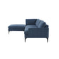 Serena - Velvet Chaise Sectional With Black Legs