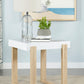 Pala - Rectangular End Table - White High Gloss And Natural