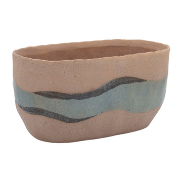 Ceramic Oval Planter 10" - Tan