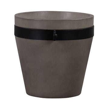 Obsidian - - Medium Indoor Or Outdoor Planter - Gray Concrete / Black