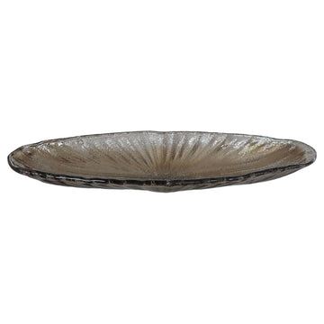 Salerno Large Italian Art Glass Tray - Gray