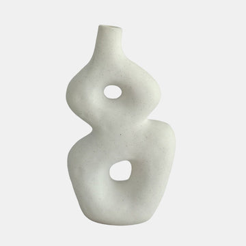 9" Abstract Eight Vase - Ivory