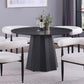 Camden - Round Faux Marble Top Dining Table - Black