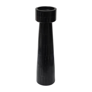 Resin Pillar Candleholder - Black