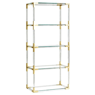 66" Felix Acrylic Bookshelf / KD - Clear / Frost