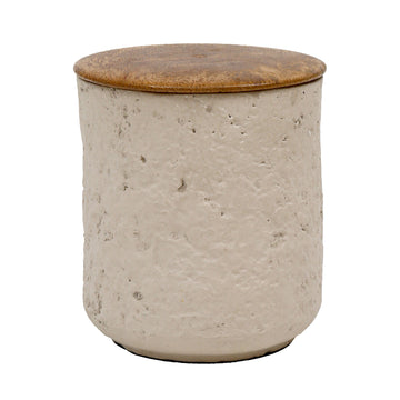 9 Oz Eucalyptus & Sage Tall Cndle With Lid 4" - Cream