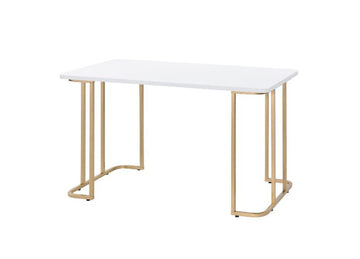 Estie - Writing Desk - White & Gold Finish