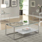 Ruben - End Table - Chrome & Clear Glass