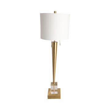 Carmelo Crystal Buffet Table Lamp 36" - Gold / White