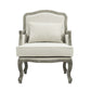 Tania - Chair - Cream Linen & Brown Finish