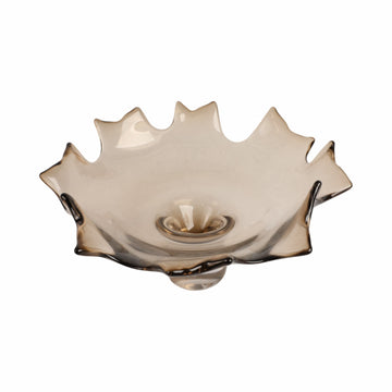 Padma Artisan Blown Glass Bowl 15" - Light Brown