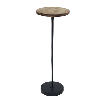 Metal / Wood Drink Table 21" - Brown / Black