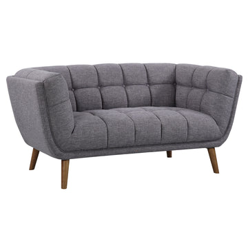 Phantom - Mid-Century Modern Loveseat - Dark Gray / Walnut