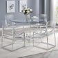 Keeling - 5 Piece Round Glass Top Acrylic Dining Set - Chrome