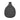 12" Faded Ribbed Bulbous Vase - Black