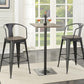 Cavalier - 3 Piece Square Bar Table Set - Dark Elm and Black