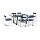 Kai Anastasia - Rectangular Glass Dining Table Set - Brushed Base