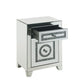 Noralie - Accent Table With Storage Drawers - Mirrored & Faux Diamonds - 26"