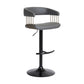 Calista - Adjustable Bar Stool - Grey / Golden Bronze