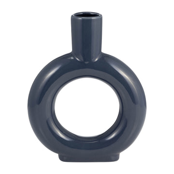 Round Cut-Out Vase - Cobalt Blue