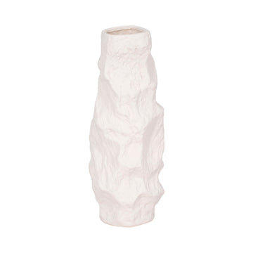 Jagged Textured Vase - White