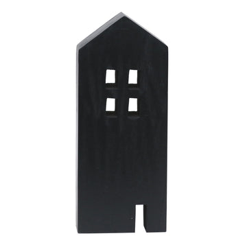 12" Wood House Decor - Black