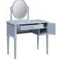 Rabila - Vanity Desk - Cream Fabric & Gray Finish