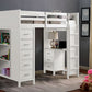 Cassidy - Twin Loft Bed With Drawers - White