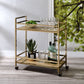 Barb - Serving Cart - Natural & Champagne Finish