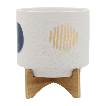 Funky Planter With Stand 10" - White