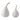 6" / 7" Bairoil Quartz Resin Pears (Set of 2) - White / Gold