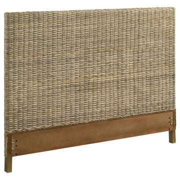 Zyla - Woven Rattan Queen Panel Headboard - Kubu Gray