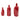 7" / 9" / 10" Varena Vases (Set of 3) - Red