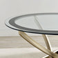 Brooke - Round Glass Top Coffee Table Metal Base