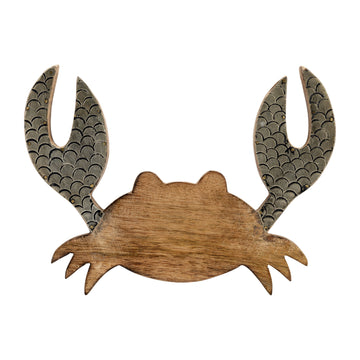 Wood 8" Crab Deco - Brown