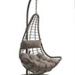 Uzae - Patio Swing Chair - Gray Fabric & Charcaol Wicker