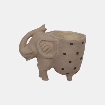 25" Paper Mache Elephant Planter - Ivory