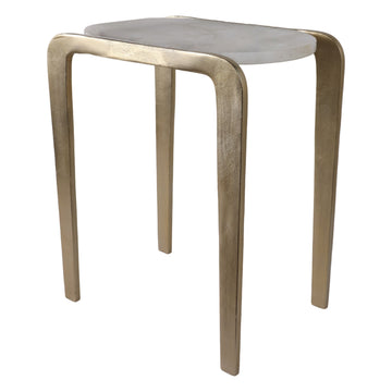 Larimore Quartz Top Accent Table - Gold / Gray