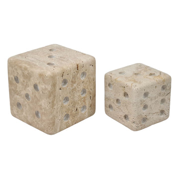 Mistry Dice (Set of 2) - Travertine