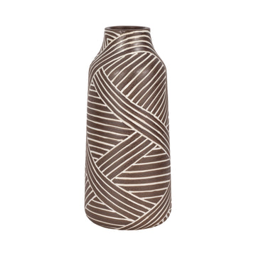 Niles Large Ceramic Vase - Brown