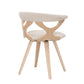 Gardenia - Dining / Accent Chair With Swivel - Natural Wood And Cream Fabric