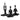 10" Resin Yoga Ladies (Set of 3) - Black