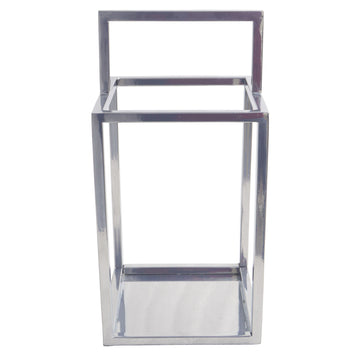 8" Squared Lantern With Handle - Silver
