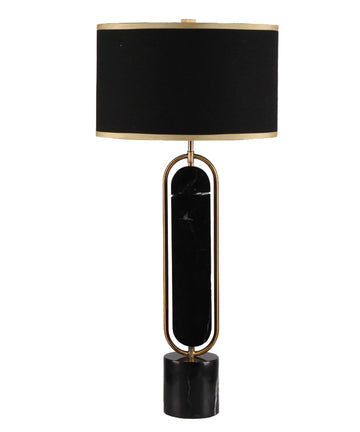 Metal / Marble Table Lamp 30" - Gold / Black