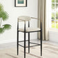 Tina - Metal Pub Height Bar Stool With Upholstered Back And Seat (Set of 2)